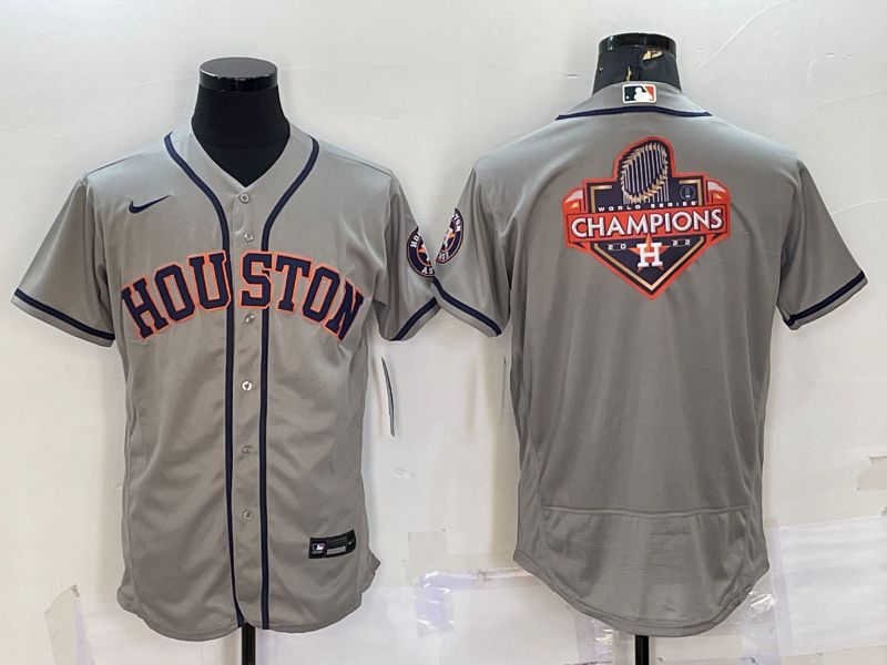 Men Houston Astros Blank Grey Elite Nike 2022 MLB Jerseys